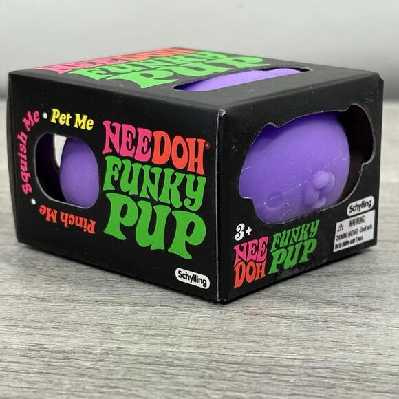 Schylling NeeDoh Funky Pup Purple Velvet Sensory Stress Fidget Toy - Picture 7 of 10